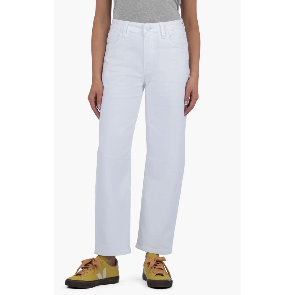 KUT from the Kloth Ashley Slouchy Barrel High Rise Jeans White Size 12 KP2024MA6